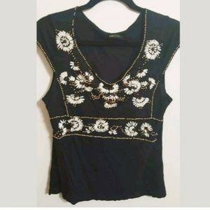 BCBGMAXAZRIA Embellished Knit Top...OS